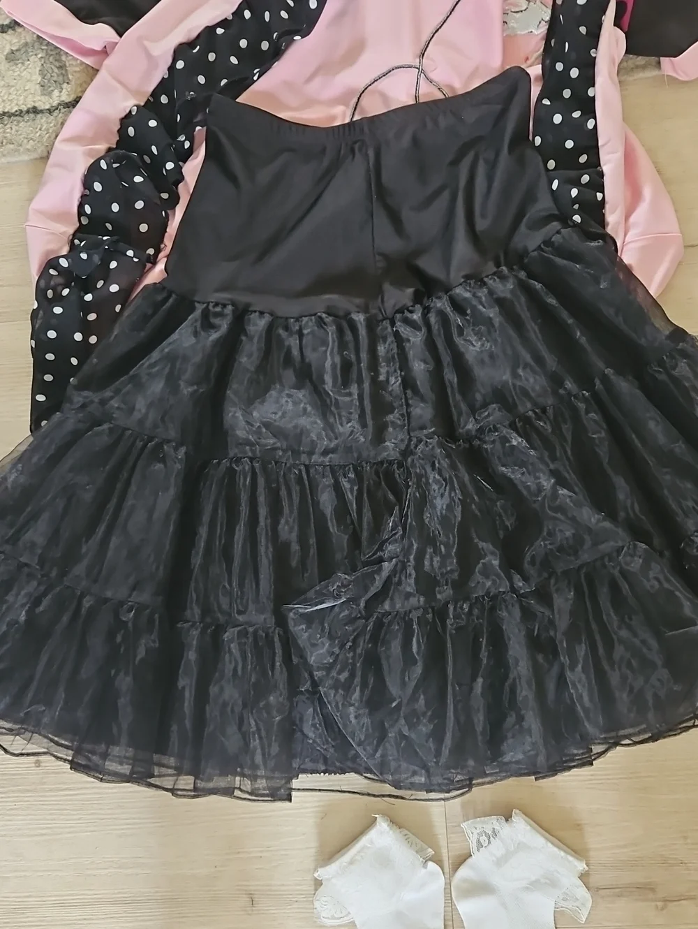 50's Poodle Skirt Dress Halloween Costume Set Pink Sock Hop Size L(10-12)